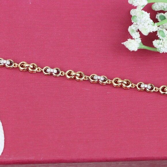 "Sparkling Rose Gold Bracelet with Dainty Crystal Accents, XPBL0732 - Picture 12 of 12